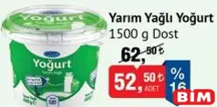 DOST YARIM YAĞLI YOĞURT 1500 G